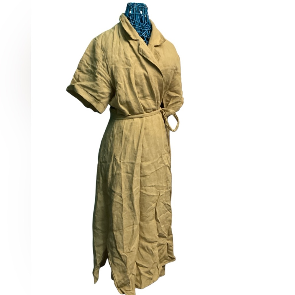 Grae Cove NWOT Gwyneth Linen Wrap Midi Dress - Picture 2 of 9